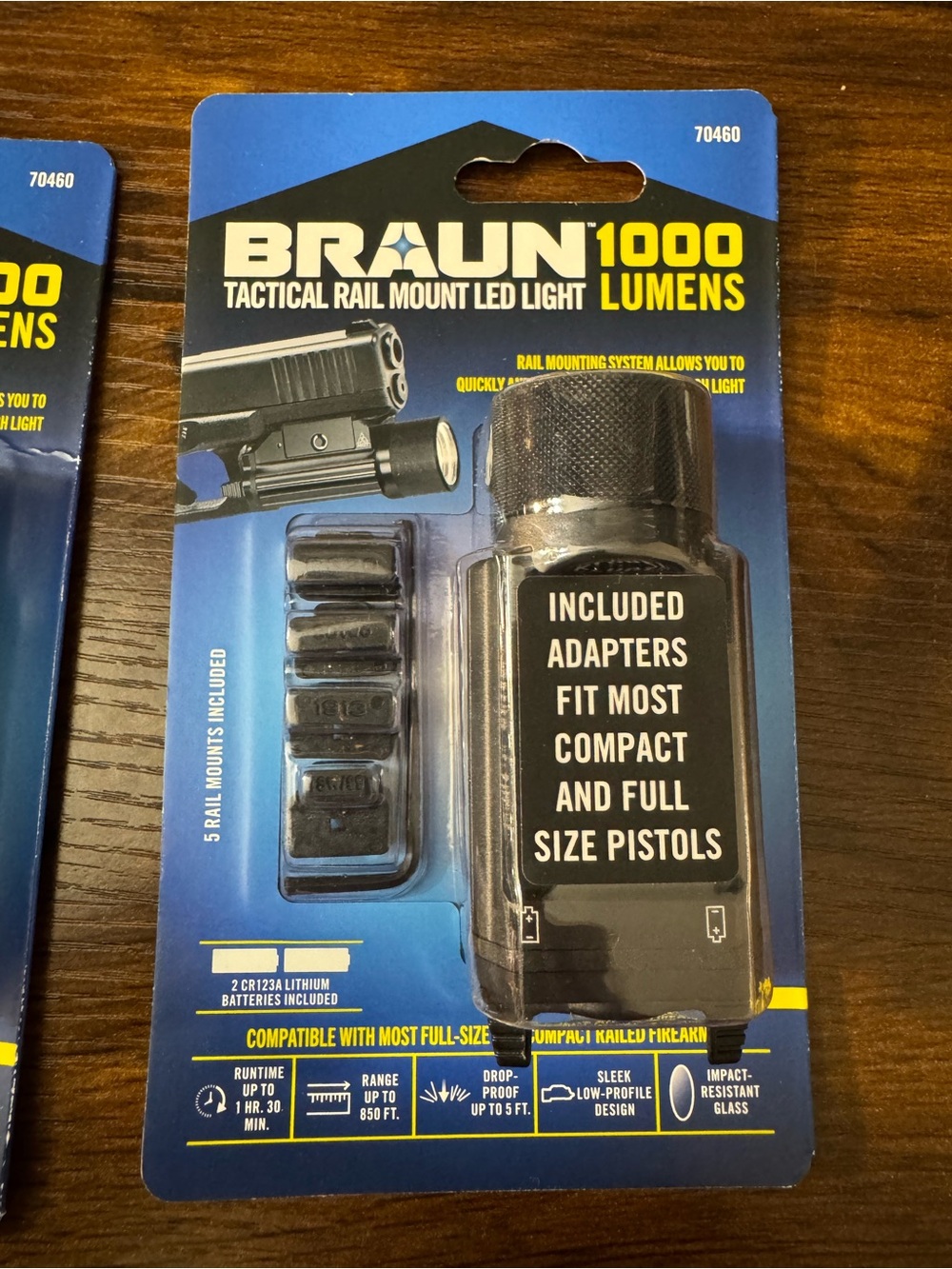 Braun Tactical Firearm Rail Mount LED Light 1000 Lumens-Black Gunmetal-Paid $74